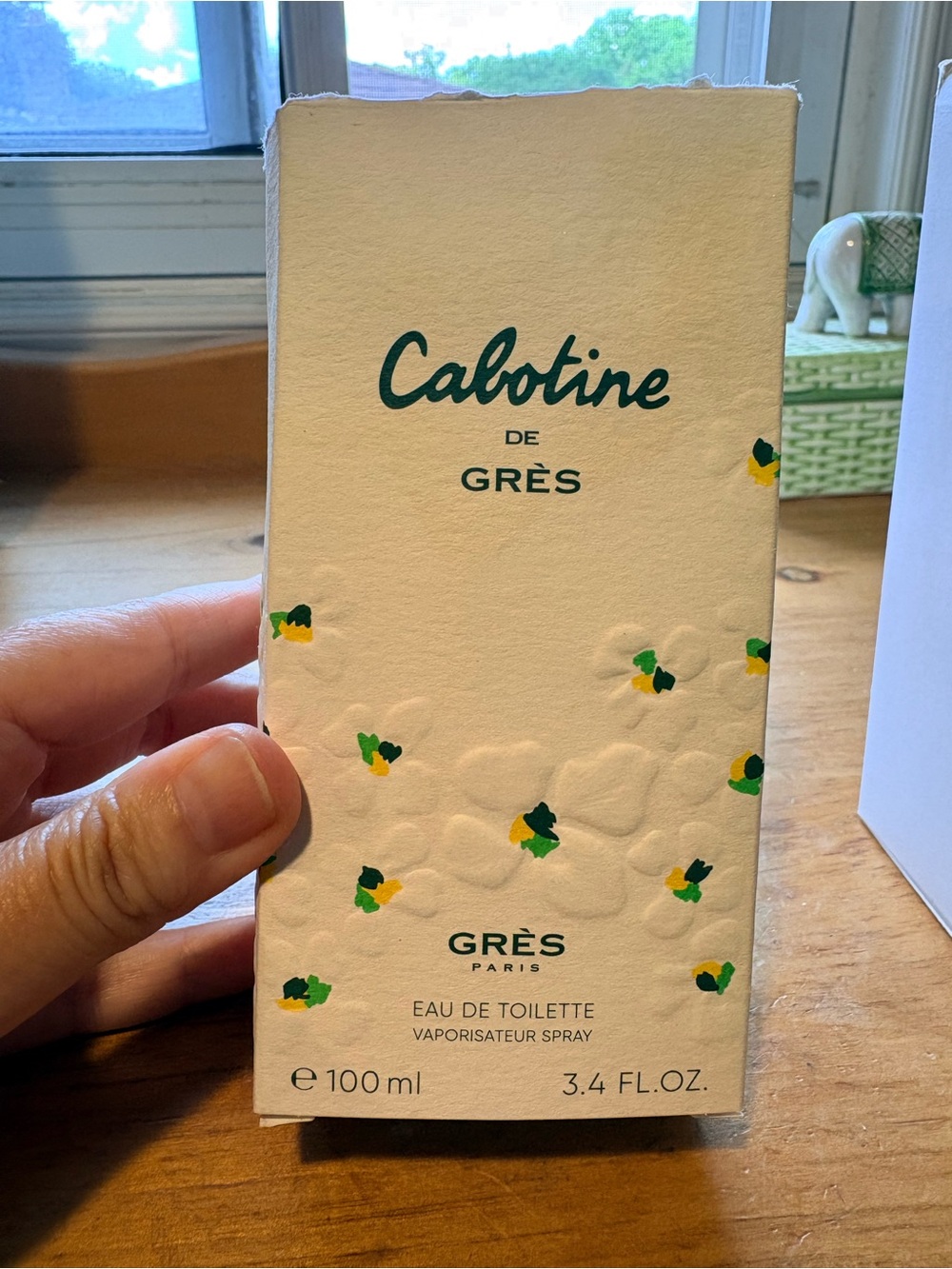 Cabotine de Grès Eau de Toilette Box - White with Green & Yellow Accents